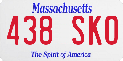 MA license plate 438SK0