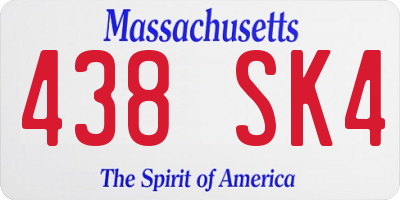 MA license plate 438SK4