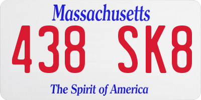 MA license plate 438SK8
