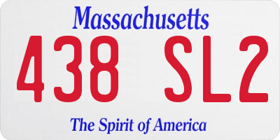 MA license plate 438SL2