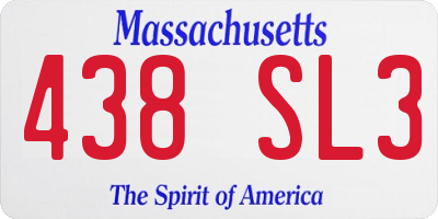 MA license plate 438SL3