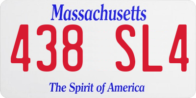 MA license plate 438SL4