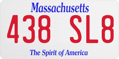 MA license plate 438SL8