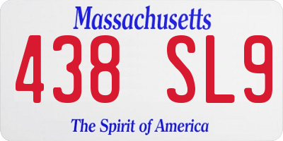 MA license plate 438SL9