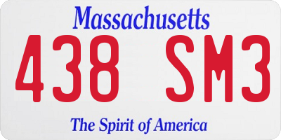 MA license plate 438SM3