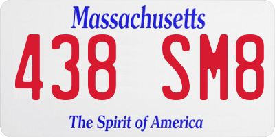 MA license plate 438SM8