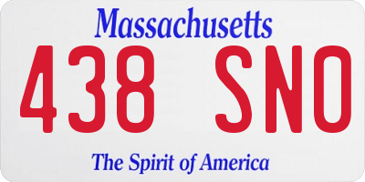 MA license plate 438SN0