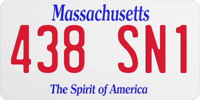 MA license plate 438SN1