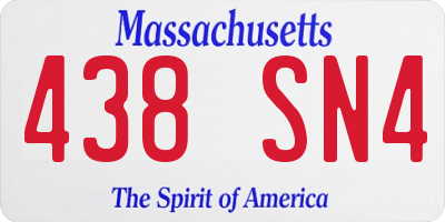 MA license plate 438SN4