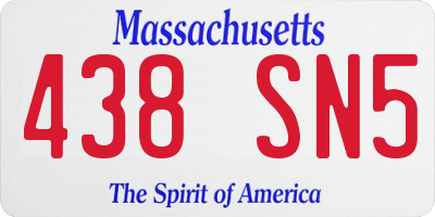 MA license plate 438SN5