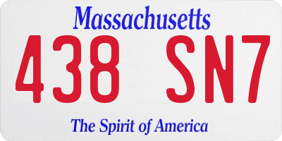 MA license plate 438SN7