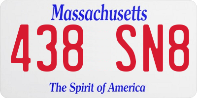 MA license plate 438SN8