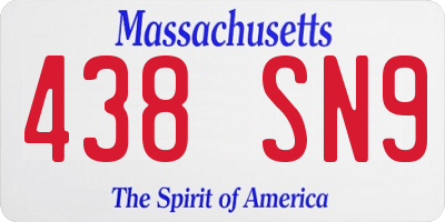 MA license plate 438SN9