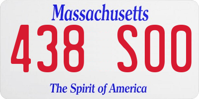 MA license plate 438SO0