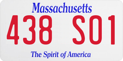 MA license plate 438SO1