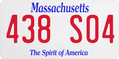 MA license plate 438SO4