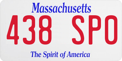 MA license plate 438SP0