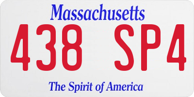 MA license plate 438SP4
