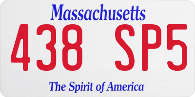MA license plate 438SP5