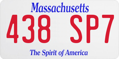 MA license plate 438SP7