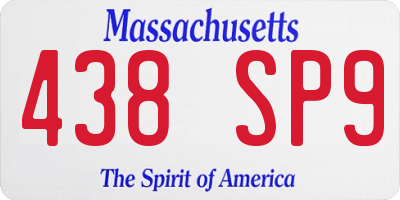 MA license plate 438SP9