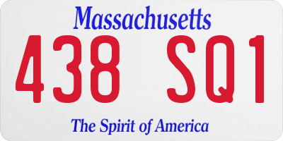 MA license plate 438SQ1