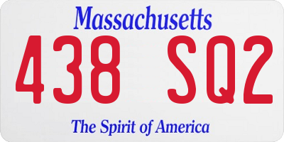 MA license plate 438SQ2