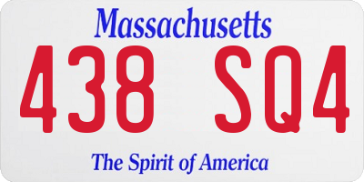 MA license plate 438SQ4