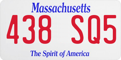 MA license plate 438SQ5