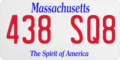 MA license plate 438SQ8
