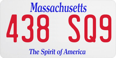 MA license plate 438SQ9