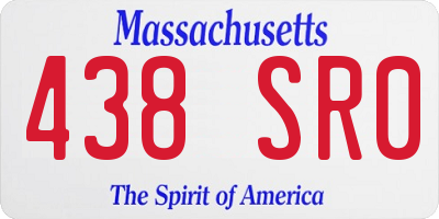 MA license plate 438SR0