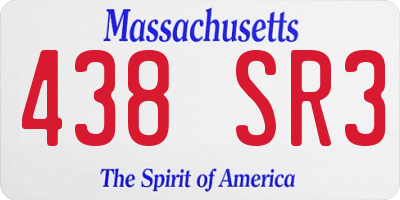 MA license plate 438SR3