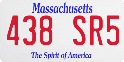 MA license plate 438SR5
