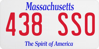 MA license plate 438SS0