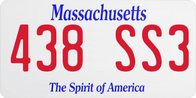 MA license plate 438SS3