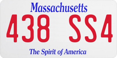 MA license plate 438SS4