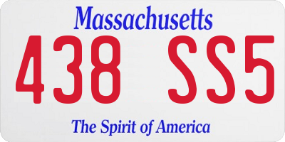 MA license plate 438SS5