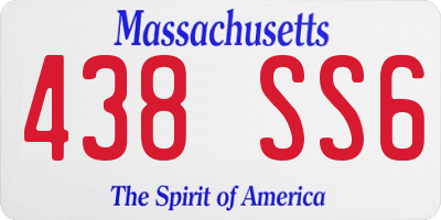 MA license plate 438SS6