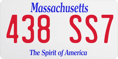 MA license plate 438SS7