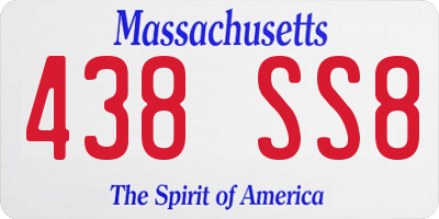 MA license plate 438SS8