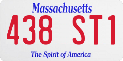 MA license plate 438ST1