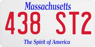 MA license plate 438ST2