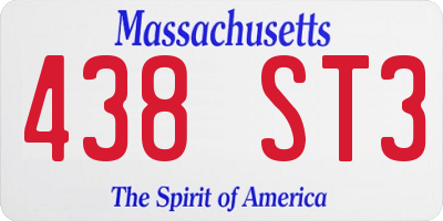 MA license plate 438ST3
