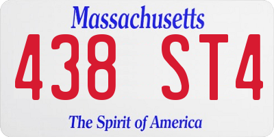 MA license plate 438ST4