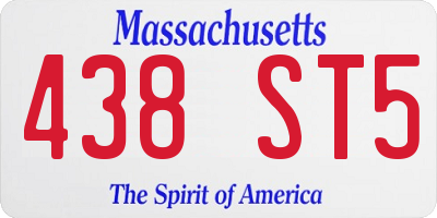 MA license plate 438ST5