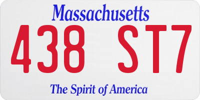 MA license plate 438ST7