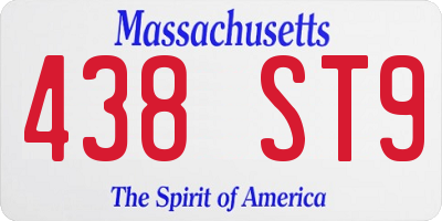 MA license plate 438ST9