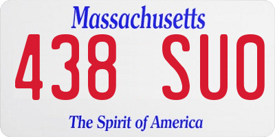 MA license plate 438SU0