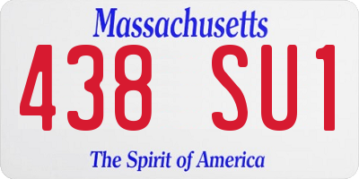MA license plate 438SU1